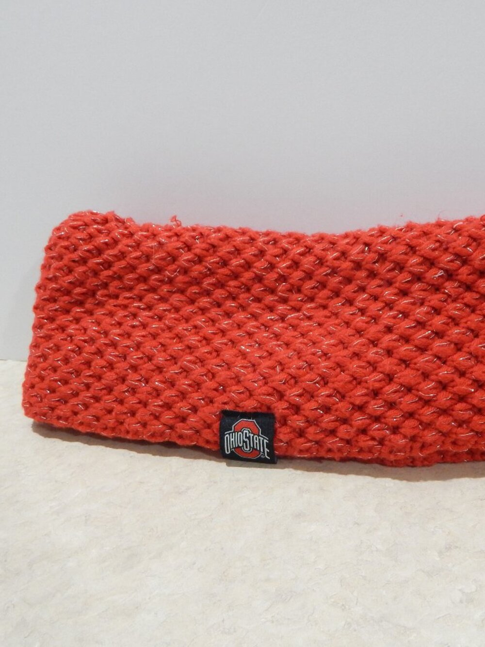 Ohio state crocheted Sparkle infinity scarf